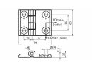 Metal hinge, 60x74mm, non-detachable, stainless steel...