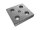 Transport and base plate, 100x100mm, M10, mounting holes for M12 screw, die-cast zinc, bright