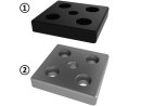 Transport and base plate, 90x90mm, M16, mounting holes for screw, M12, die-cast zinc, black powder-coated