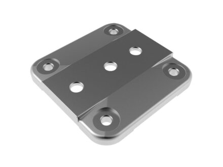 Piastra di base 135 x 135 per accogliere profili in alluminio 45x45, 45x60, 60x60, pressofusione di alluminio, cieca