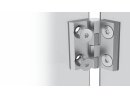 Stainless steel hinge, 40x40mm, not detachable, stainless steel axis, stainless steel 1.4401