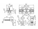 Profielschuif ZN 40 x 80 zwevend lager met klemhendel (set), sleuf 8, 2 glijschoenen POM, met bevestigingsmateriaal