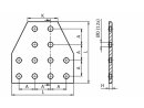 T-Joint Plate, 156x156mm, 90°, 12-Hole, Aluminum...