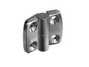 Stainless steel combination hinge 25.25, hinged on the left, detachable, stainless steel, highly polished, stainless steel axle
