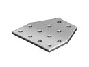 T-junction plate, 176x176mm, 90°, 12 holes, aluminum...