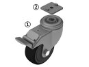 Swivel castor D80 solid rubber ESD incl. double brake...