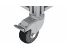 Rueda giratoria D80 de caucho macizo ESD con doble bloqueo de color aluminio con recubrimiento de polvo.