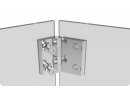 Stainless steel hinge, 50x63mm, not detachable, stainless steel axis, stainless steel 1.4401