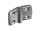 Stainless steel combi hinge 40.40, hinged on the right, detachable, stainless steel, highly polished, axle, stainless steel