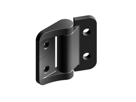 Metal hinge, 40x38mm, with friction function, friction torque 1.8Nm, not detachable, die-cast zinc, black stove-enamelled, glossy