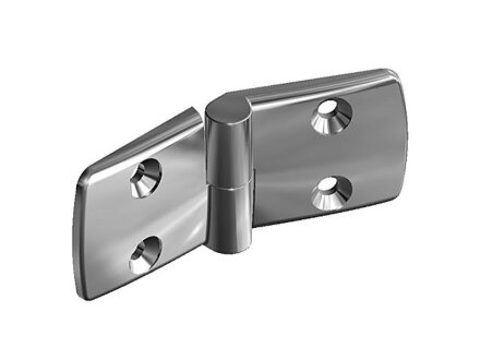 Stainless steel combination hinge 60.60, hinged on the left, detachable, stainless steel, highly polished, stainless steel axle