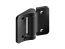 Metal hinge, 58x51mm, with friction function, friction moment 1.8Nm, not detachable, die-cast zinc, black stove-enamelled, glossy