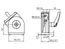 Gelenk 38x76 - 1,5"x3", mit Zinkdruckguß-Klemmhebel und Nutfixierungen( 1 VE=4Stück) Nut 8/10, Zinkdruckguss, alufarbig pulverbeschichtet