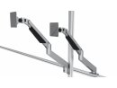 5-axis monitor holder set, height-adjustable: 1x 5-axis monitor holder, 1x mounting plate, 1x flange, 1x cylinder screw M8x25 with low head and 2x cylinder screw with low head M8x16 galvanized steel