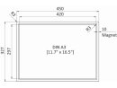 Ventana magnética para documentos DIN A3 gris RAL 7045 | VPA 10 piezas