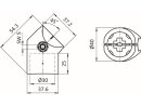 Angle connector D30, 45° (set), 1 screw DIN 912 - M6 x 30, 1 self-locking nut ISO 10511 -M6, aluminium