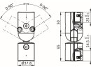 Außenliegender  Kugel-StoßverbinderD30  (Set),  2  Schrauben  DIN  912  -  M6x  30,  2  selbstsichernde  Mutter  ISO10511  -  M6,  Aluminium