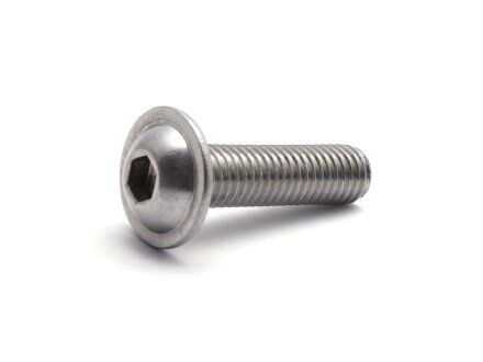 DIN 7380-2 truss-head screw with collar and hexagon socket, stainless steel A2, M4x12