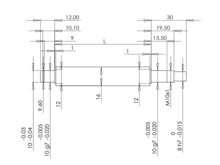 Präzisions-Trapezgewindespindel RPTS TR 16X4 links C35/C45 1 Meter 