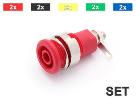 Safety built-in socket, screw connection, 10 pieces in a set (5 colors)