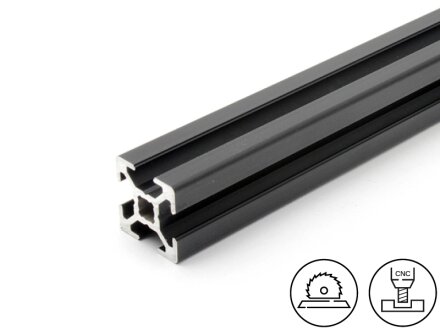 Aluminium profile 30x30 four 8mm slots black anodised