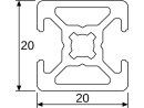 Designprofil / Aluminiumprofil 20x20L - 2N-180° -...