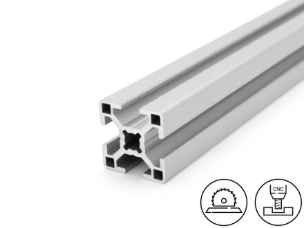 Aluminiumprofil 30x30L B-Typ Nut 8, 0,84kg/m, Zuschnitt 50-6000mm
