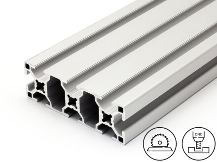 Profilo in alluminio 30x90L B tipo con scanalatura 8, 2,15kg/m, taglio da 50 a 6000mm