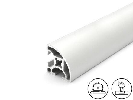 Perfil de aluminio 30x30L - R25 - B tipo ranura 8, 0,78kg/m, corte de 50 a 6000mm