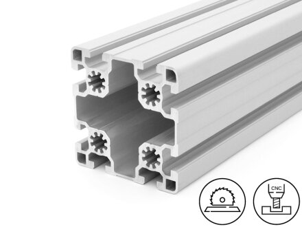 Perfil de aluminio 90x90L B tipo ranura 10, 6,42kg/m, corte de 50 a 6000mm