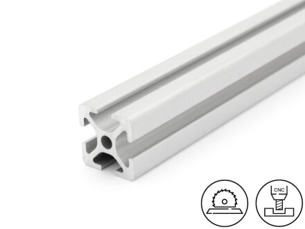 Profilo in alluminio 20x20L I tipo con scanalatura 5, 0,49kg/m, taglio da 50 a 6000mm