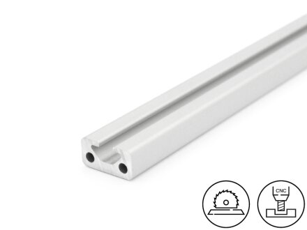 Perfil de aluminio 20x10S (pesado) I tipo ranura 5, 0,35kg/m, corte de 50 a 6000mm