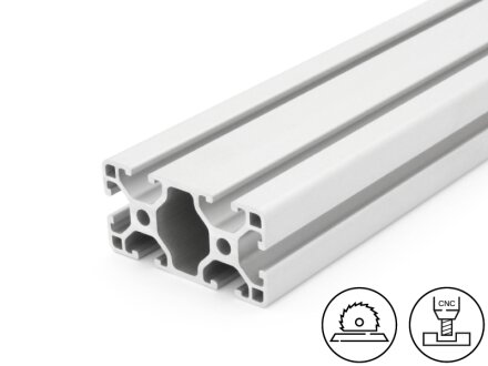 Perfil de aluminio 30x60L I tipo ranura 6, 1,68kg/m, corte de 50 a 6000mm