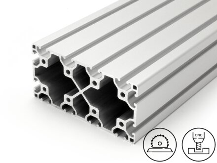 Perfil de aluminio 60x120L I tipo ranura 6, 5,09kg/m, corte de 50 a 6000mm