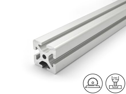 Aluminiumprofil 40x40S I-Typ Nut 8 (schwer), 2,51kg/m, Zuschnitt 50-6000mm