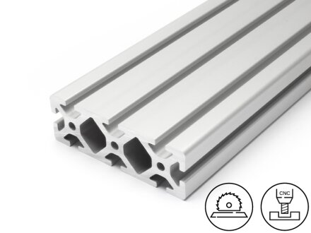 Profilé en aluminium 40x120S (lourd) I Type avec rainure 8, 6,61kg/m, decoupe de 50 à 6000mm
