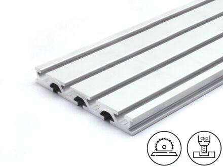 Aluminiumprofiel 20x152S - plaat profiel (zwaar) I-Type Groef 8, 5,03kg/m, op maat snijden van 50 tot 6000mm