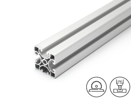 Perfil de aluminio 40x40E (eco) I tipo ranura 8, 1,29kg/m, corte de 50 a 6000mm