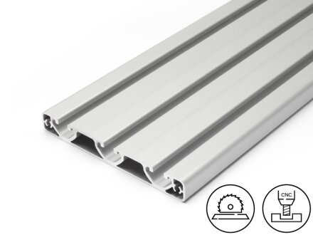 Perfil de aluminio 120x16E (eco) I tipo ranura 8, 1,96kg/m, corte de 50 a 6000mm