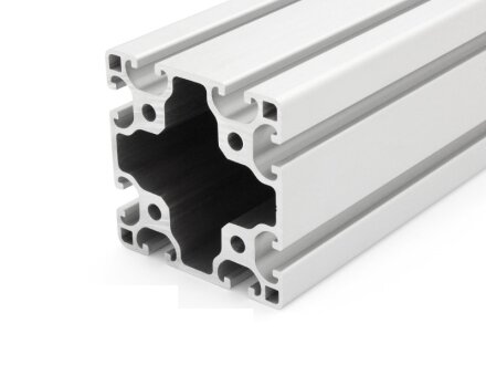 Aluminiumprofil 80x80 L I-Typ Nut 8 (leicht) silber eloxiert Alu Profil - Standardlänge