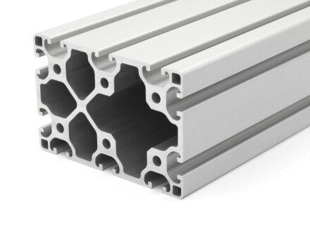 Perfil de aluminio 80x120 L tipo I ranura 8 ligero, plata