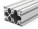 Perfil de aluminio 80x120 L tipo I ranura 8 ligero, plata  50mm