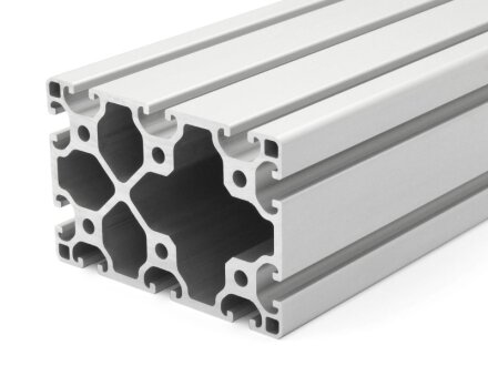Profilo in alluminio 80x120 L asola tipo I 8 chiaro argento  1200mm