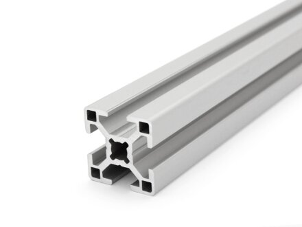 Profilo in alluminio 30x30 L asola tipo B 8 chiaro argento  50mm