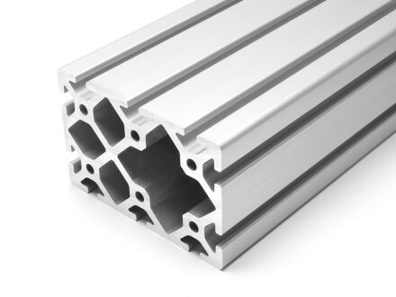 Aluminum profile 80x120 S I type groove 8 heavy silver Alu