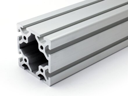 Profilo in alluminio 80x80 S asola tipo I 8 pesante argento  1000mm