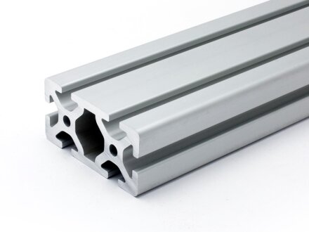 Profilo in alluminio 40 x 80 S asola tipo I 8 argento pesante