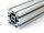 Aluminiumprofil 90x90 S B Typ Nut 10 schwer silber eloxiert Alu Profil - Standardlänge