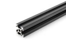 Aluminiumprofil schwarz 20x20 L B-Typ Nut 6 (leicht) Alu Profil - Standardlänge  50mm
