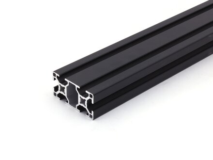 Aluminum profile, black, 30x60 L B type Nut 8, light Alu